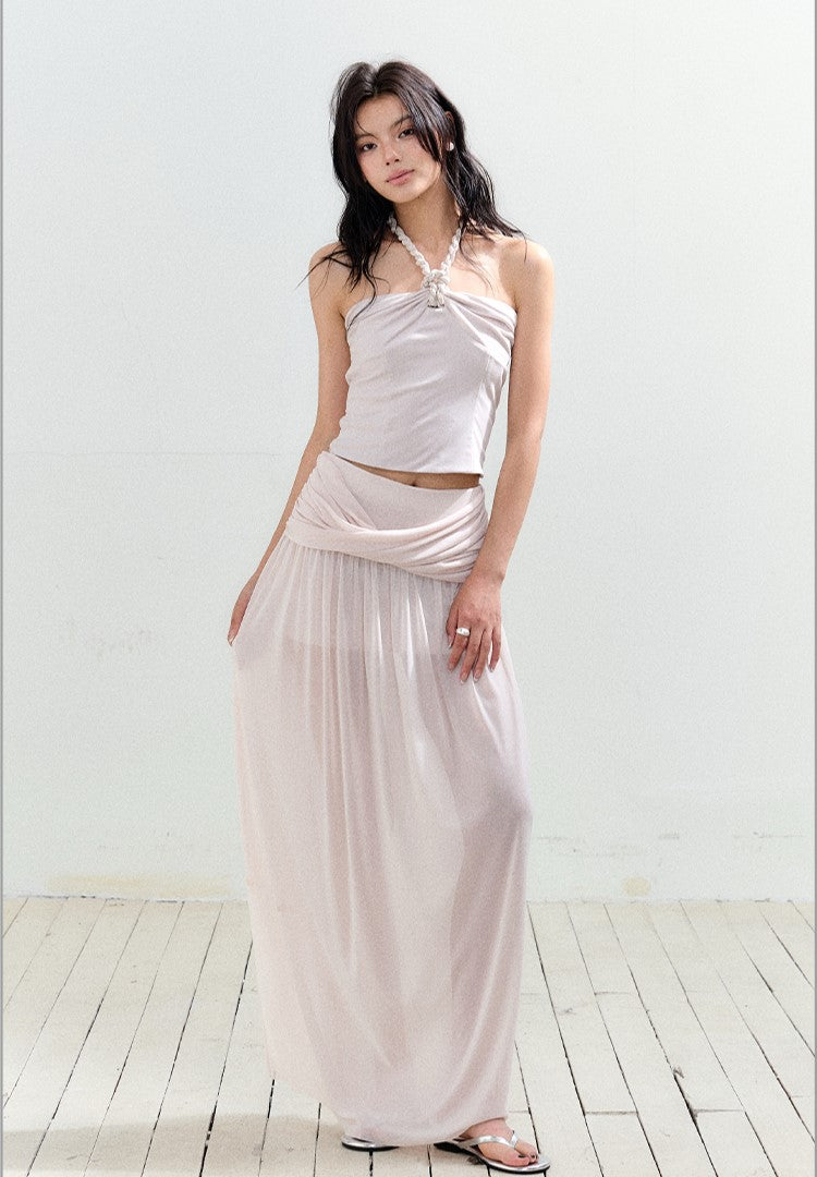 Braided Halter Top/Twisted Maxi Skirt AGM0156
