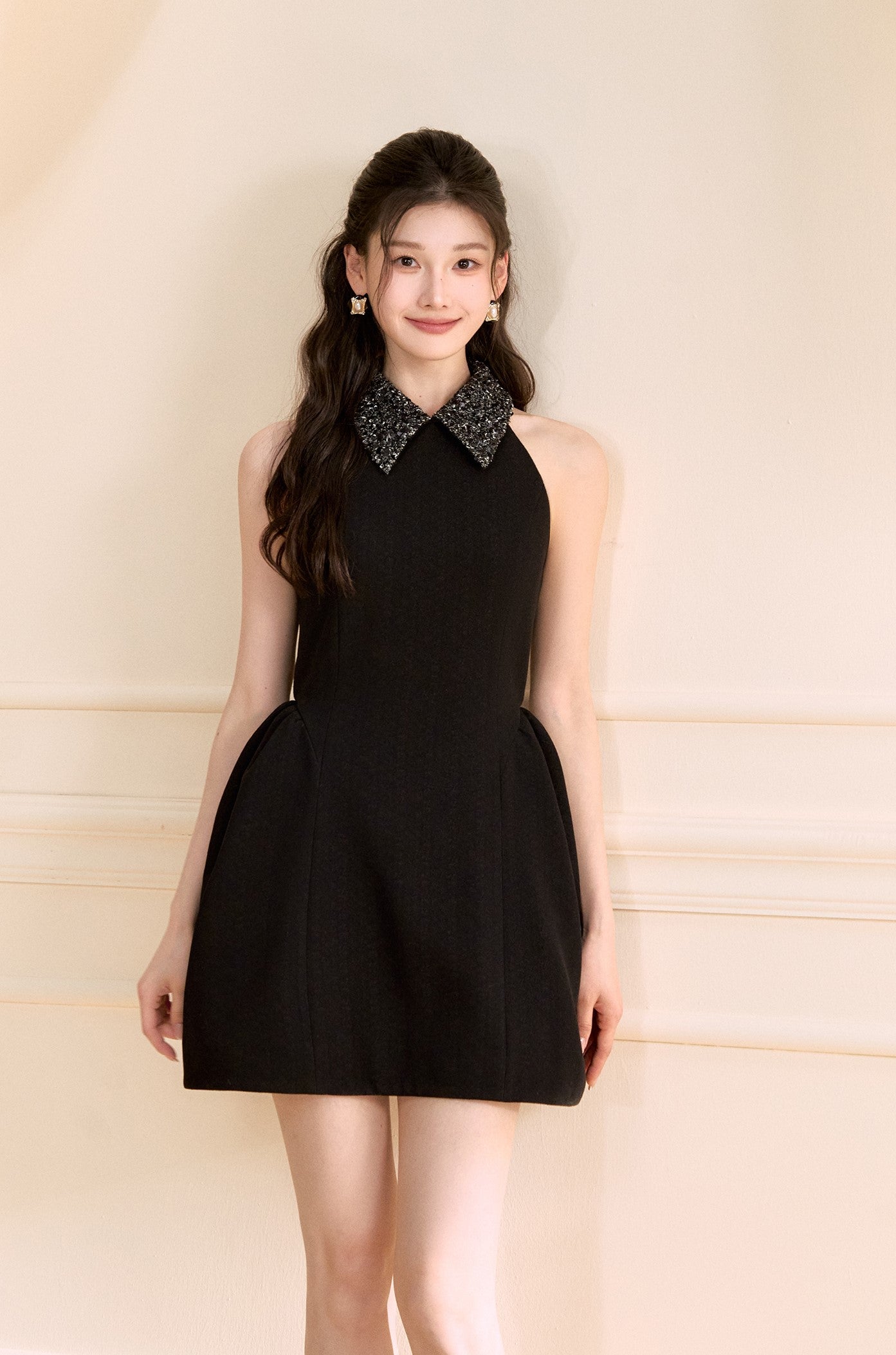 Sleeveless A-line Puffy Dress OSH0149