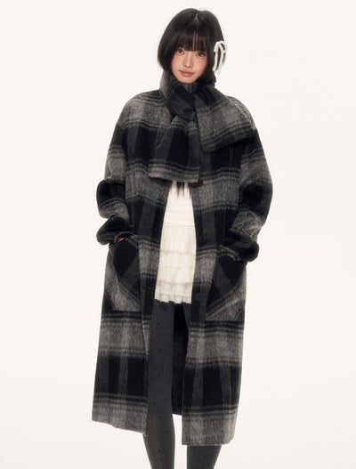 High-End Plaid Long Wool Coat WEE0092