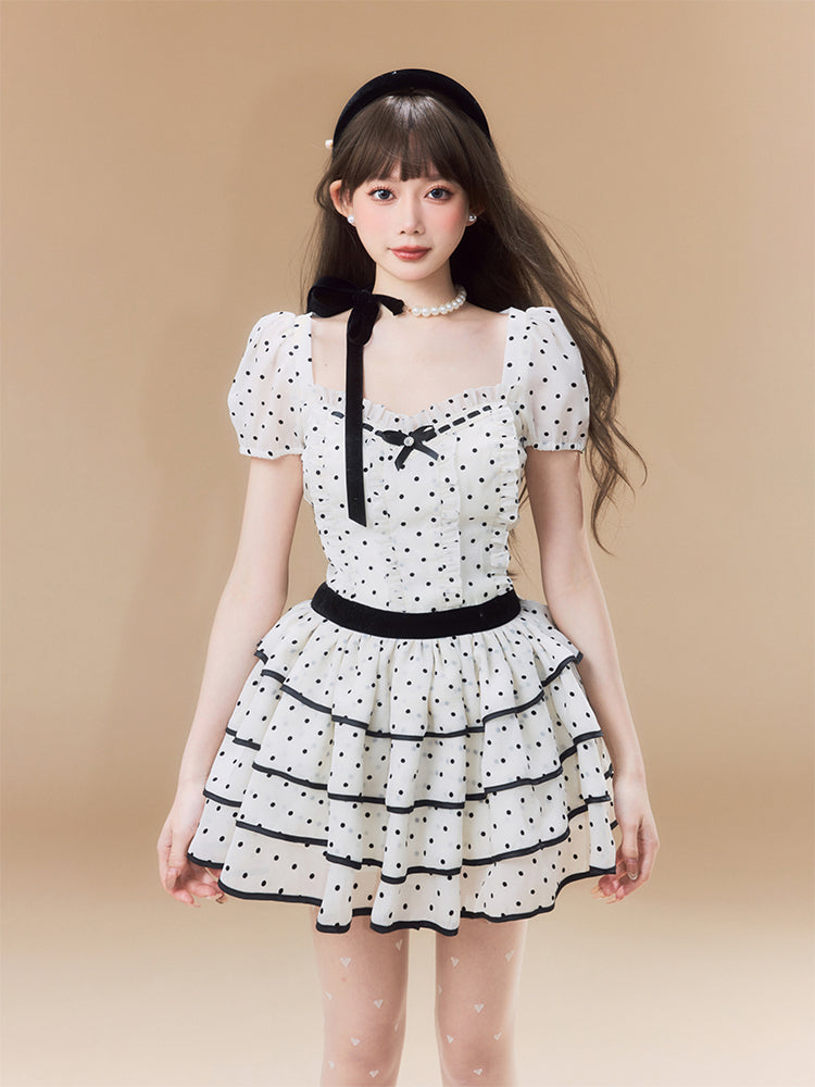 Polka Dot Tutu Waist Cake Dress SIS0018