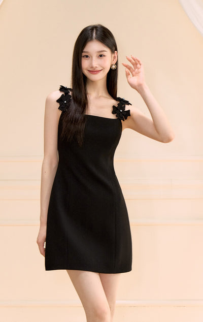 Flower Strap Suspender Dress OSH0177