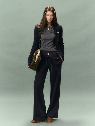 Stand Collar Slim Sweatshirt Jacket/Pants LAL0236