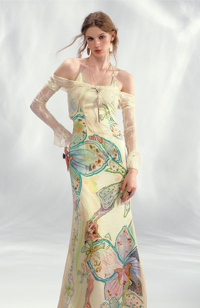 Floral Ocean Sling Fishtail Dress OFA0247