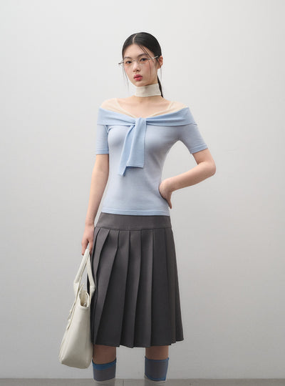 One-shoulder Twisted Slim T-shirt LAL0160
