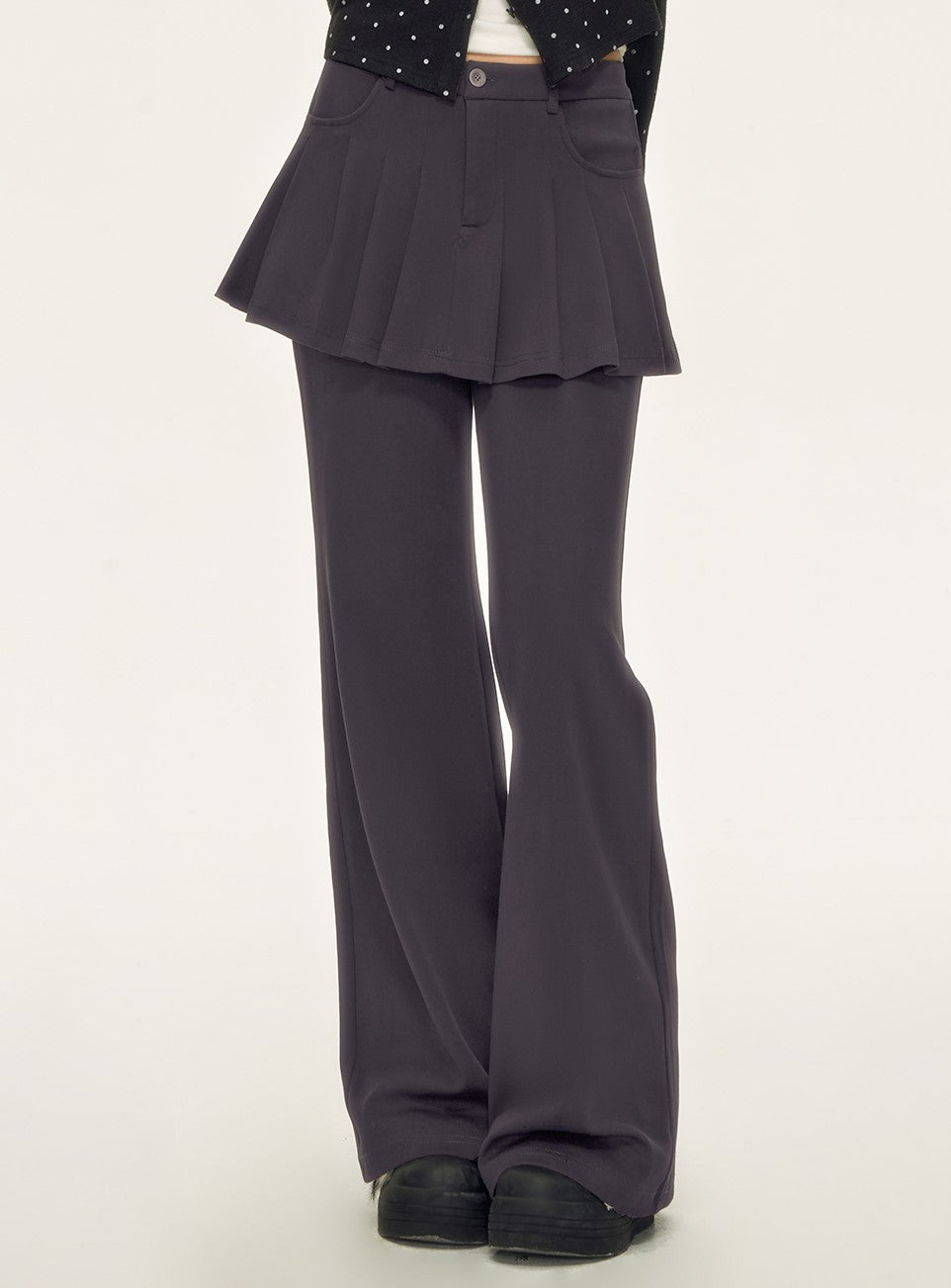 Faux Two-piece Pleated Skirt Pants WEE0085