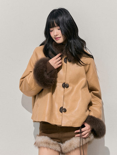 Fur Collar Plush Coat DIA0770