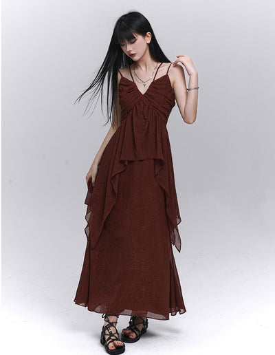 Red Lazy Style Camisole/Skirt LAD0202