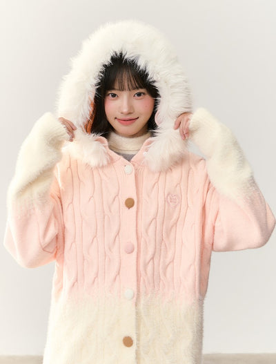 Colorful Button Gradient Knit Cardigan NTO0246