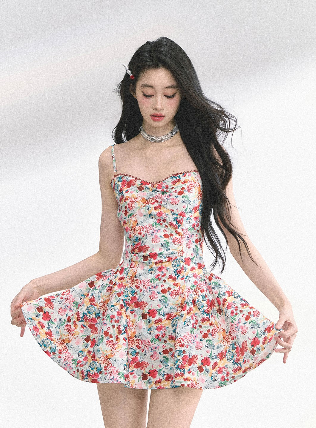 Slimming Lace Floral Dress DIA0487