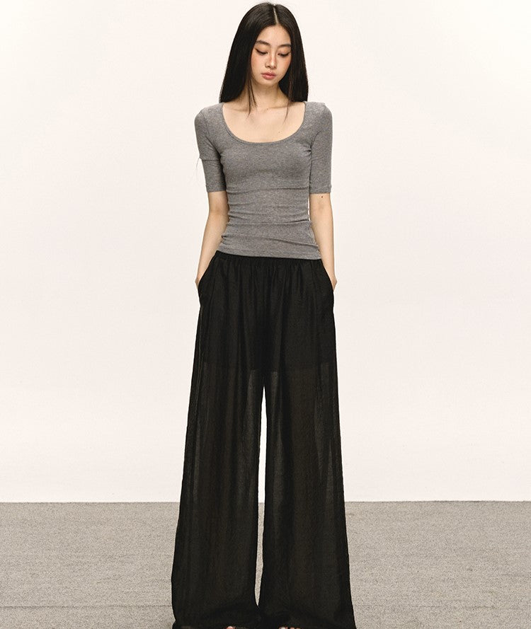 Wide-leg Drape Mopping Pants ANA0026