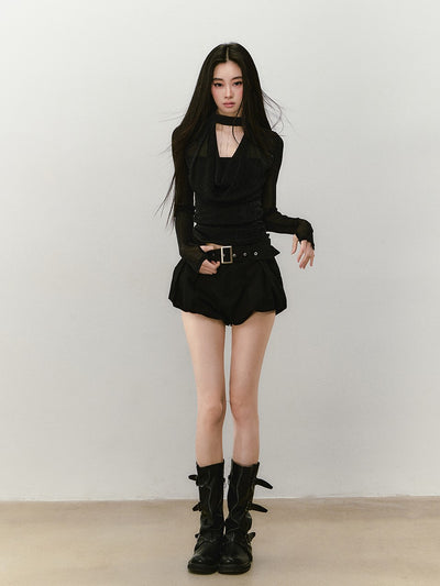 Chain Halter Choker Swing Collar Top VIA0333