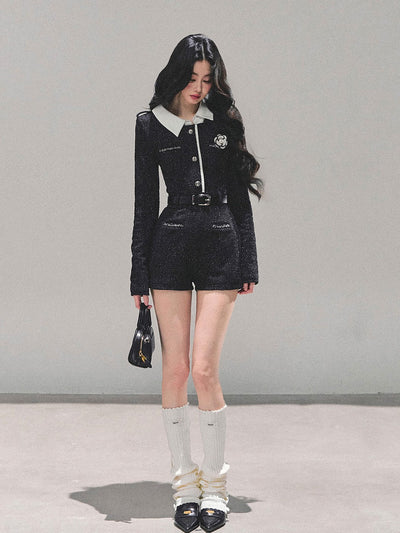 Luxurious Style Flower Decorated Jumpsuit DIA0684