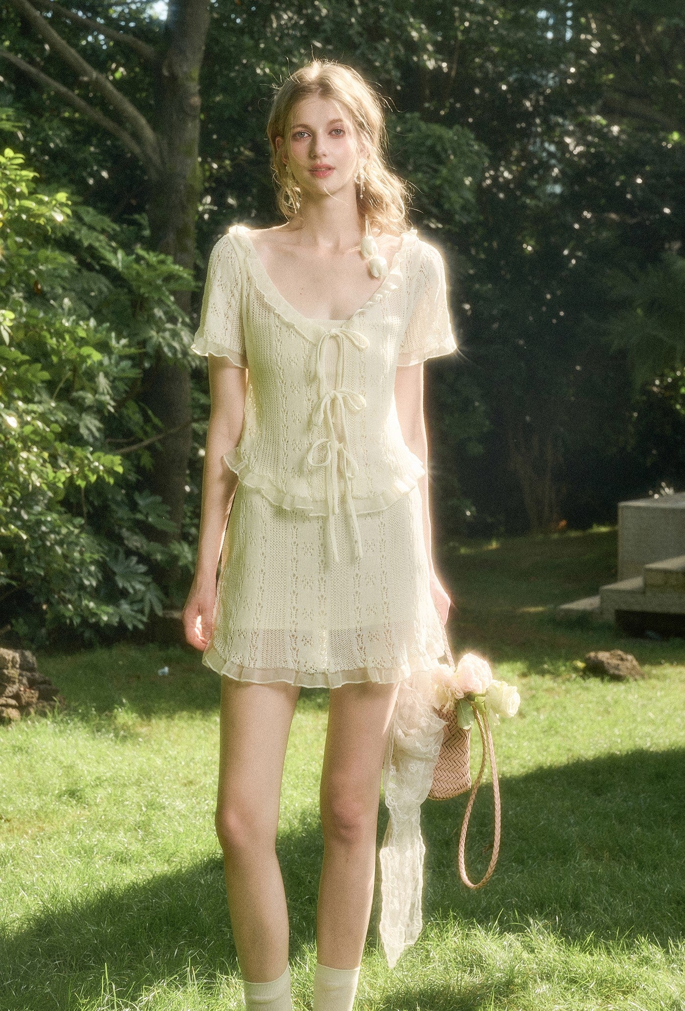 Knitted Lace Camisole/Cardigan/Skirt GRO0165