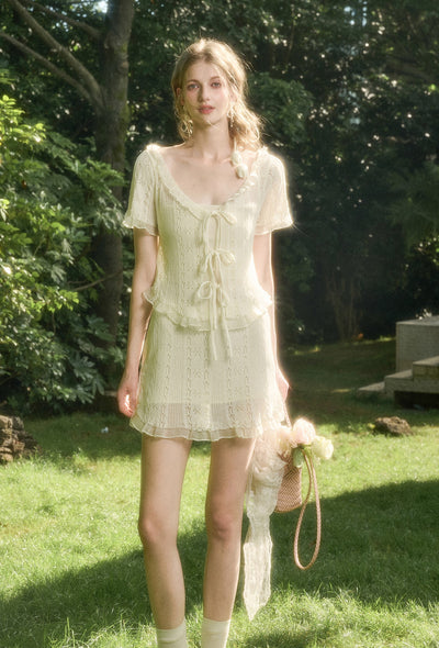 Knitted Lace Camisole/Cardigan/Skirt GRO0165