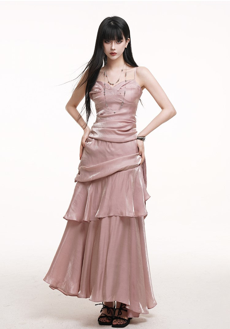 Long Cake Suspender Dress LAD0181