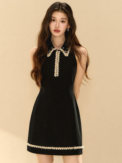 Starry Black A-line Dress OSH0133