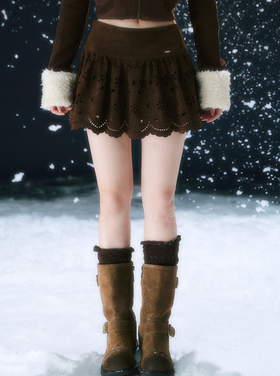 Retro Hollowed-out Jacquard Mini Skirt WEE0111