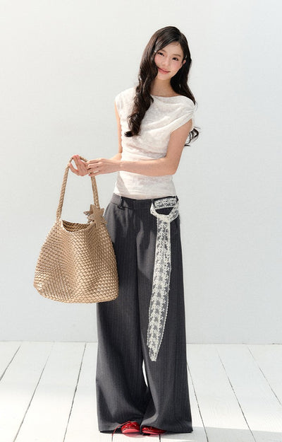 White Short-sleeved Lace T-shirt SHI0148