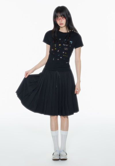 Cartoon Diamond Short-sleeved T-shirt ONT0015