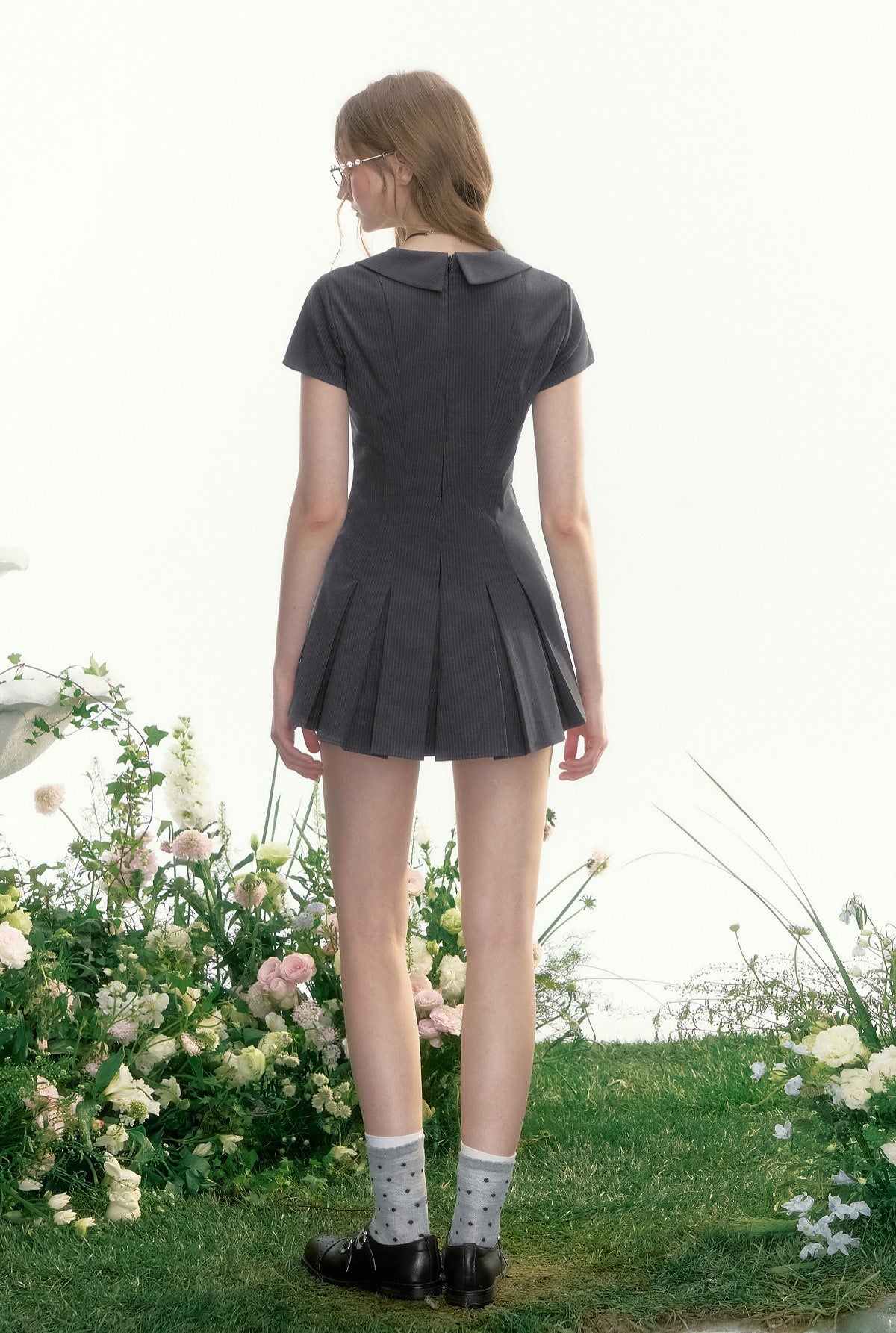 Lapel Retro Waist Dress AYF0085