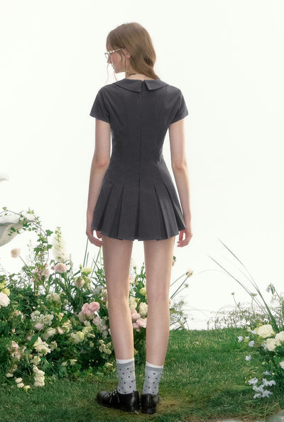 Lapel Retro Waist Dress AYF0085