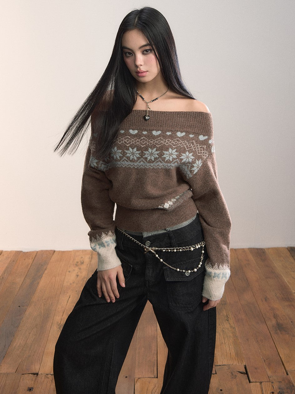 Off-Shoulder Casual Sweater VIA0367