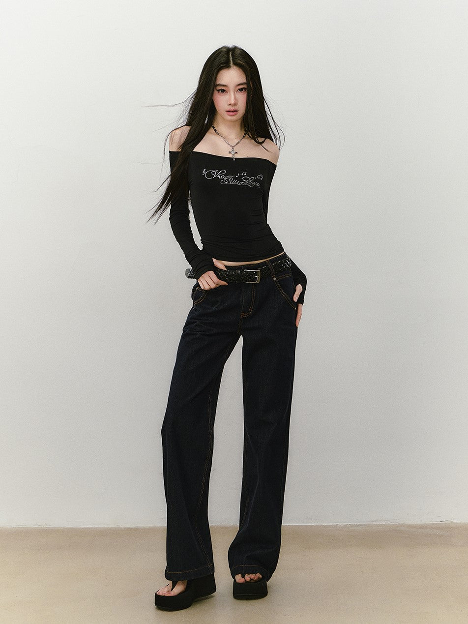 One-shoulder Long-sleeved T-shirt VIA0337