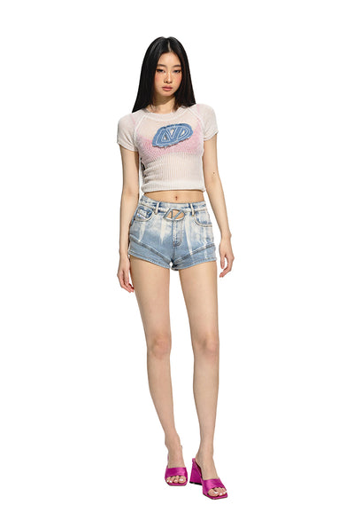 Light Gradient Floral Mid-Waist Shorts NOT0190