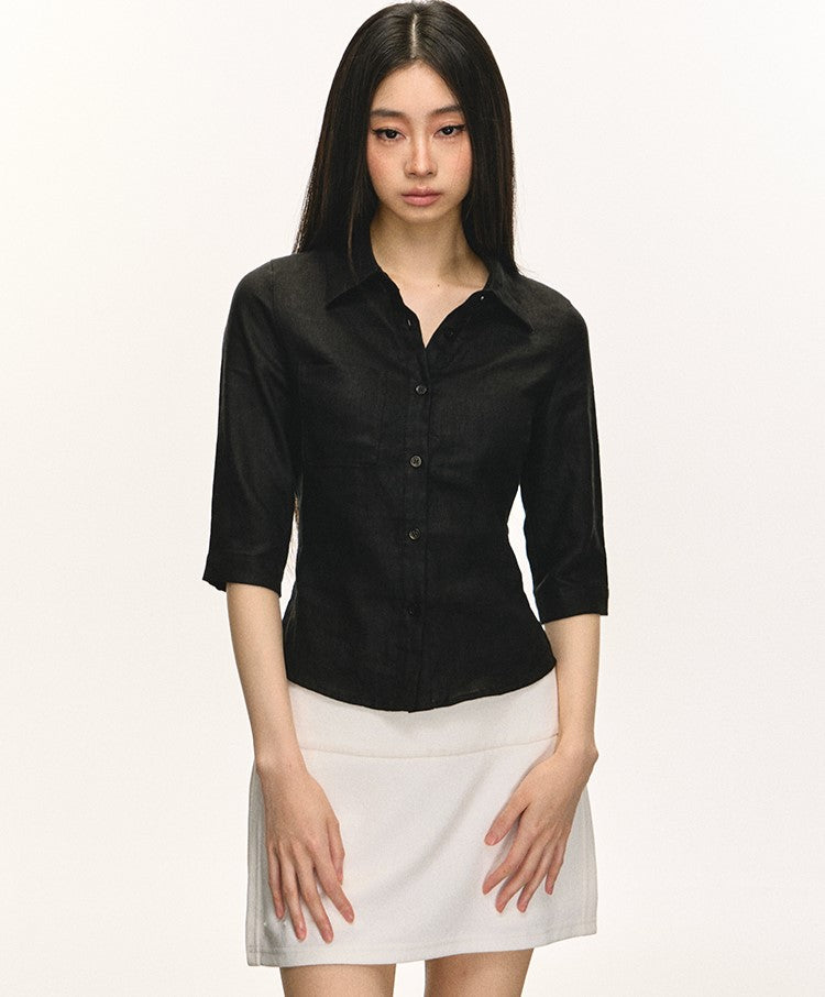 Linen Mid-sleeve Shirt ANA0052