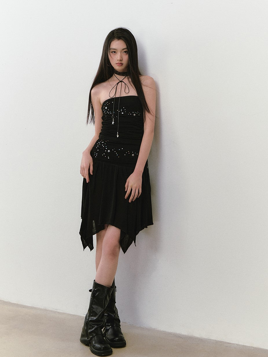 Star Beaded Pleated Tube Top/Skirt VIA0280
