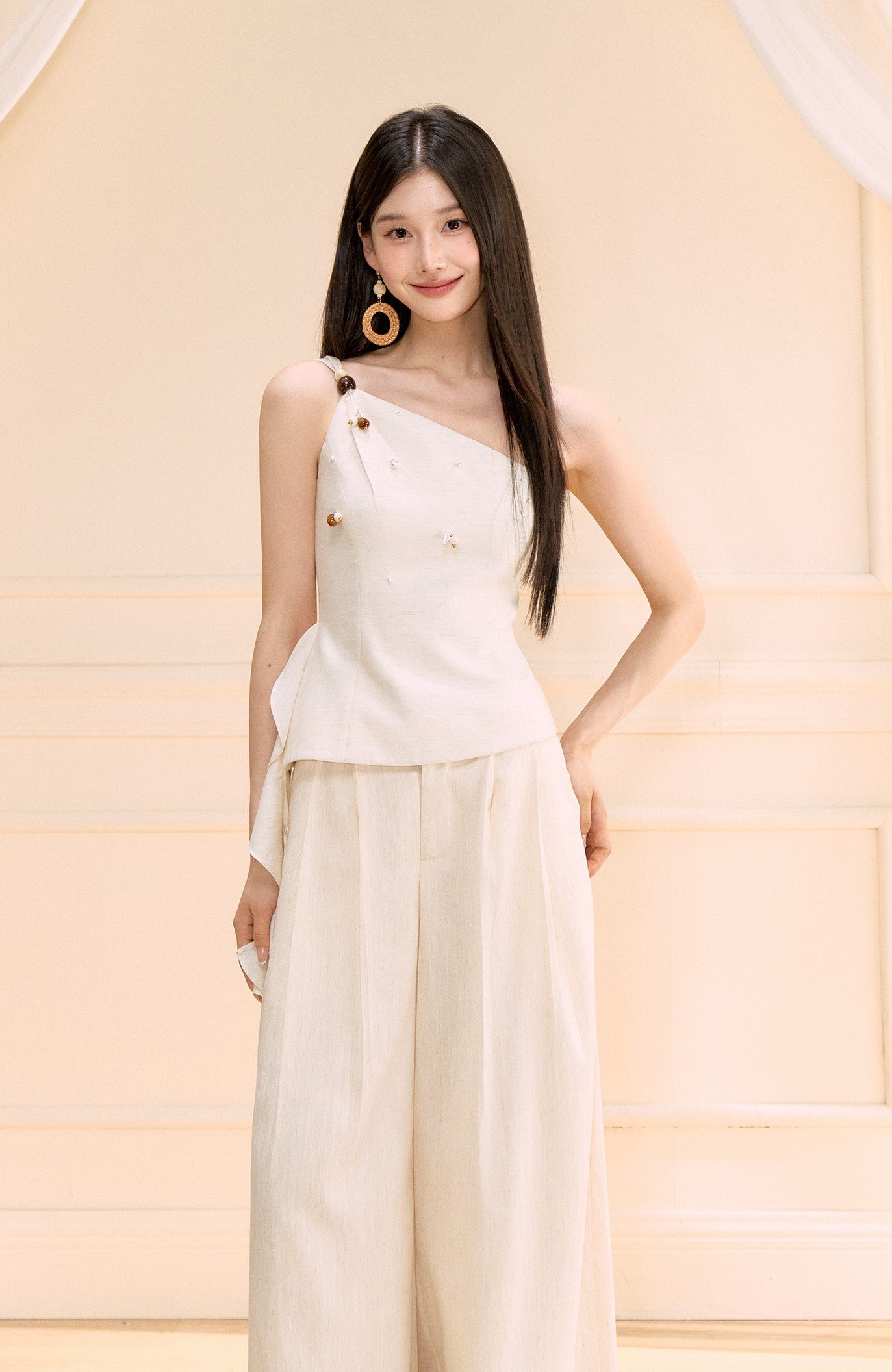 One-shoulder Asymmetric Top/Pants OSH0182