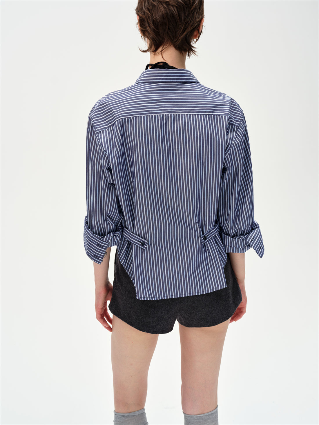 Dropped Shoulders Striped Shirt CUR0249