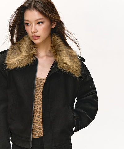 Fur-Collar Quilted Casual Short Jacket ANA0085