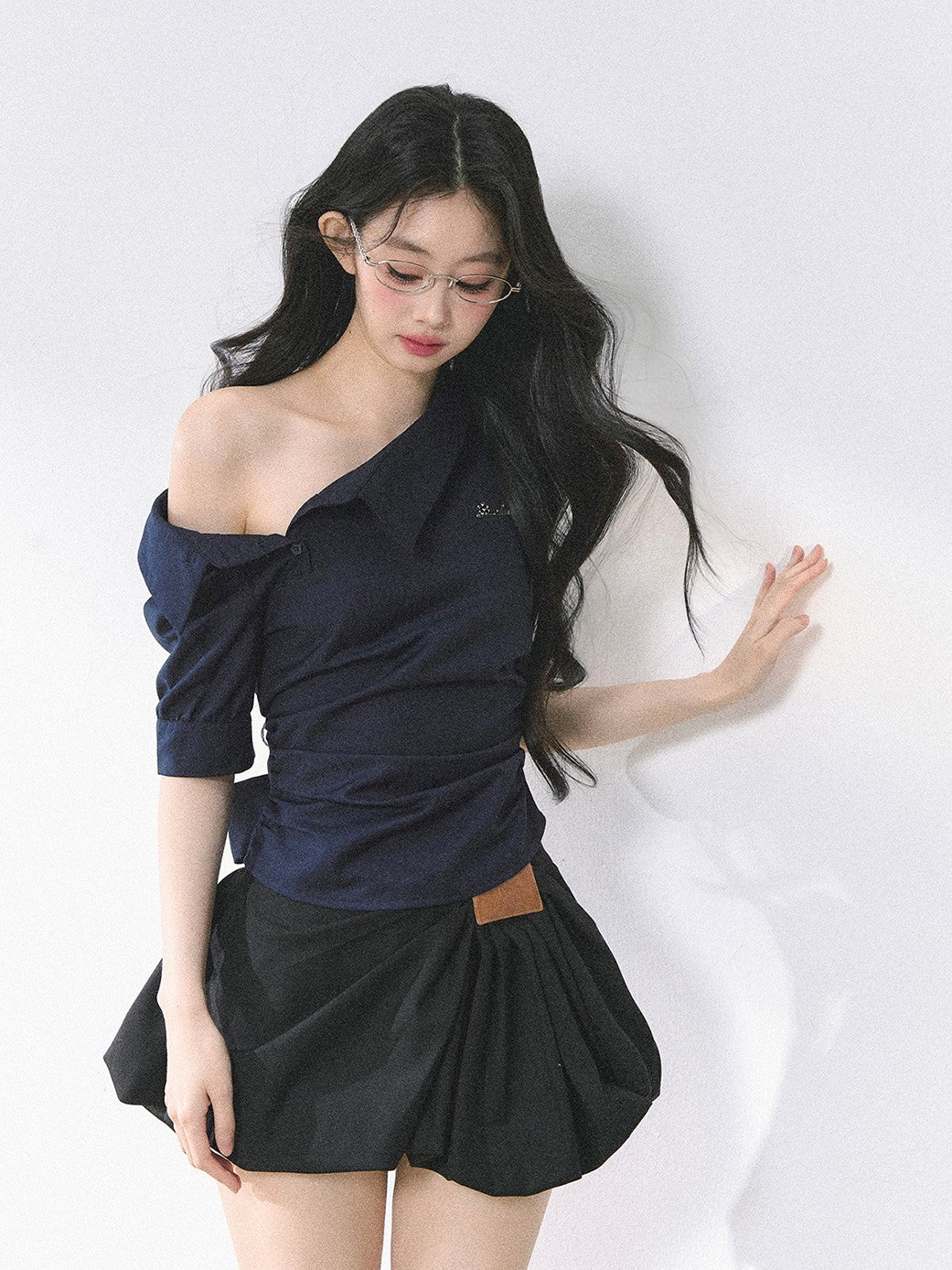 Off-shoulder Waist-slimming T-shirt DIA0465