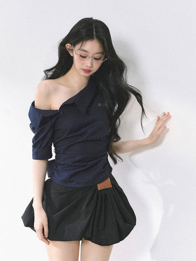Off-shoulder Waist-slimming T-shirt DIA0465