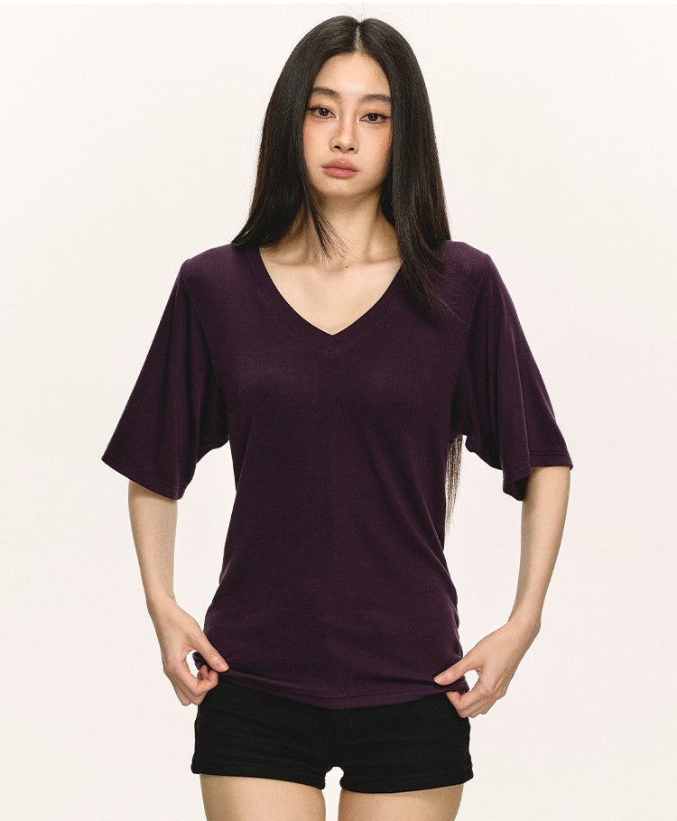 Stretch V-neck T-shirt ANA0027