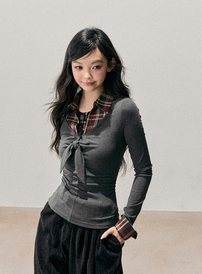 Faux Three-Piece Gray T-Shirt DIA0753