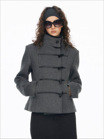Stand Collar Horn Button Coat SAL0196