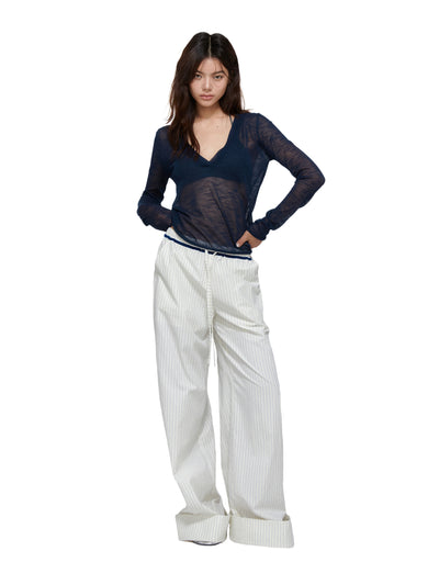 Striped Drape Casual Pants APE0372