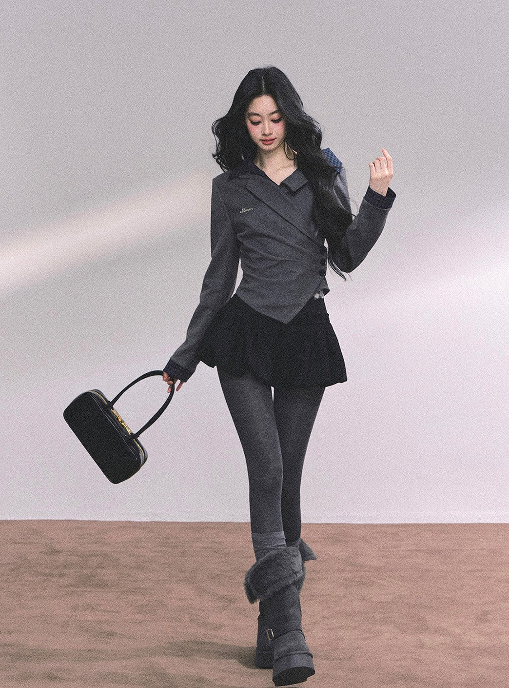 Fake Two-piece Long-sleeved Plaid Shirt DIA0648