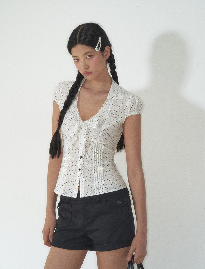 Retro Bow Slim Shirt SOO0004