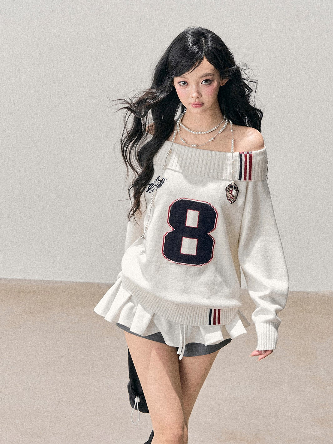 Off-Shoulder Casual Design Sweater DIA0758