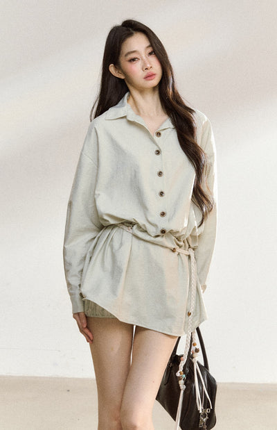 Casual Loose Long-sleeved Shirt./Shorts SHI0223