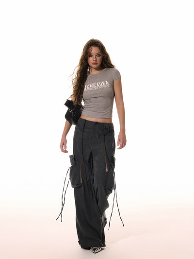 Bowknot Large Pocket Loose Casual Pants ACM0091