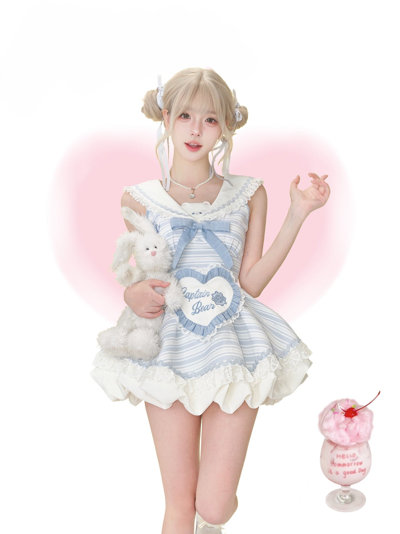 Bear Blue Striped Dress SER0167