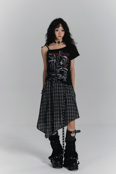 Punk Printed Short-sleeved T-shirt KIN0131