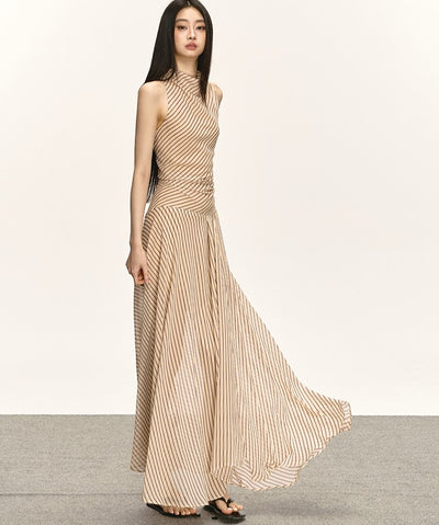 Georgette Striped Slit Long Dress ANA0031