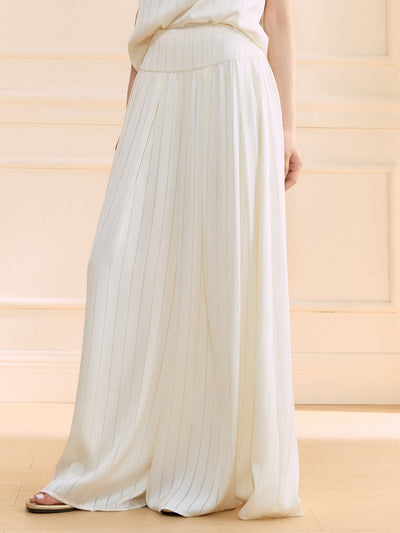 Asymmetrical Shirt/Wide-leg Pants OSH0128