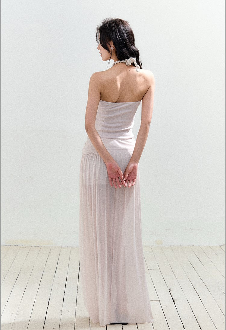 Braided Halter Top/Twisted Maxi Skirt AGM0156
