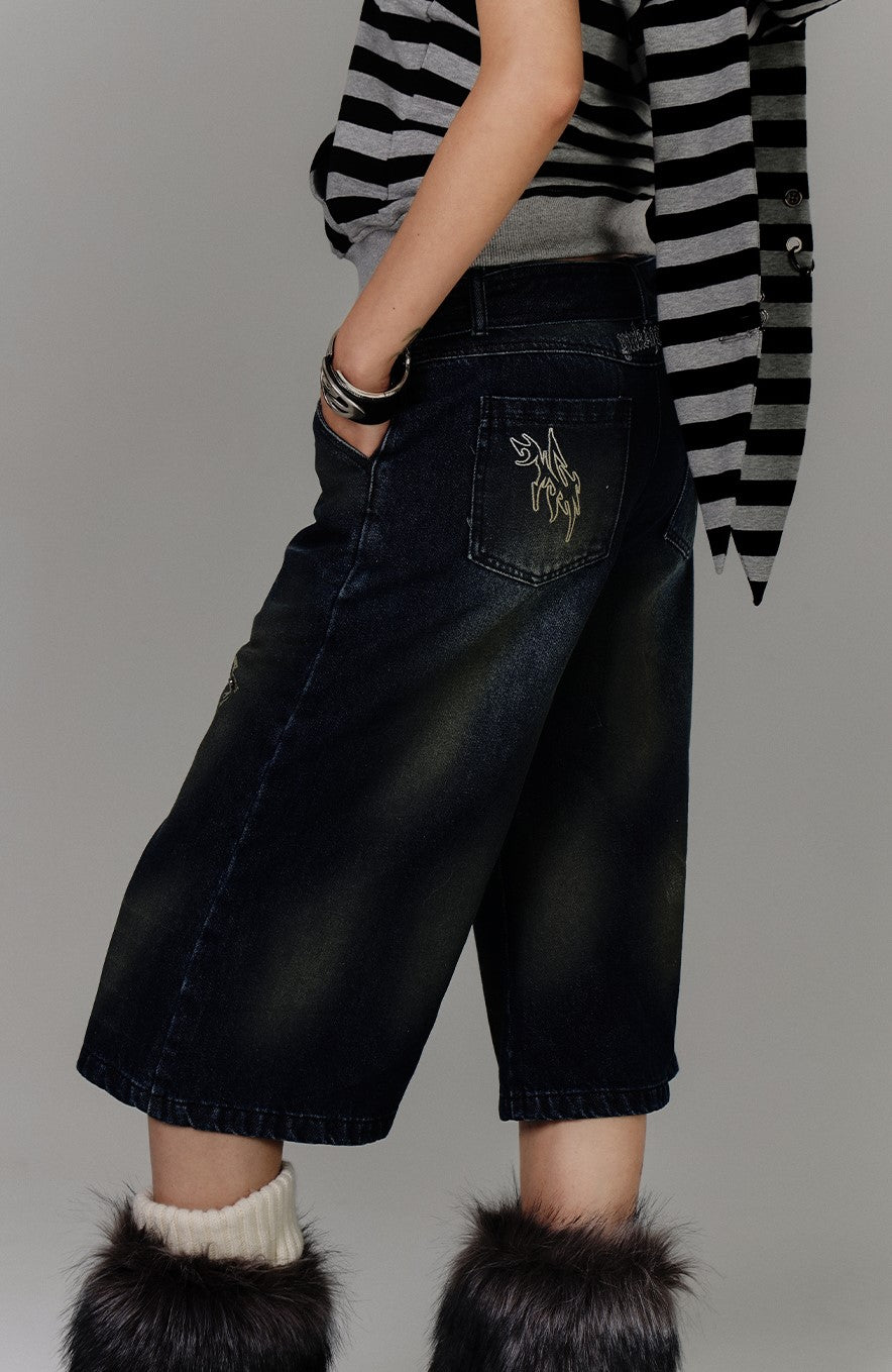 American Retro Cross Design Jeans KIN0140